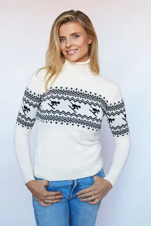 The Little Tailor Womens Ladies Slim Fit Ski Design Knitted Christmas Jumper