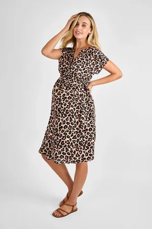 JoJo Maman Bébé Animal Print Maternity Midi Dress M