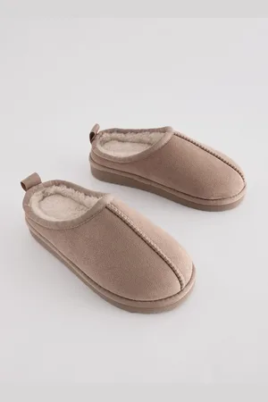 Next Boys Neutral Cosy Mules Slippers