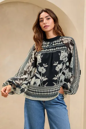 Lipsy London Womens /White High Neck Blouson Blouse