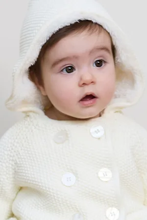 The Little Tailor Baby 100% Cotton Plush Lined Pixie Pram Coat