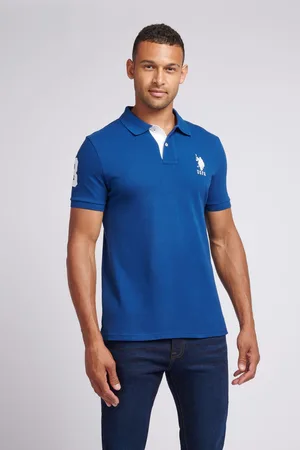U.S. Polo Assn. Mens U. S. Polo Assn. Cobalt Regular Fit Mens Player 3 Pique 100% Cotton Polo Shirt
