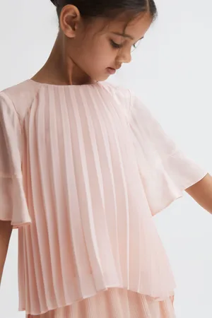 Reiss Girls Tommi 4-9 yrs Pleated Flare Sleeve Top