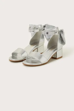 Monsoon Silver Two Part Bow Heels AU 8 (EU 25)