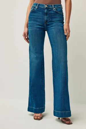 7 for all Mankind Light Blue Dojo Soho Wide-Leg Jeans 29W x 31R (UK 29 R)