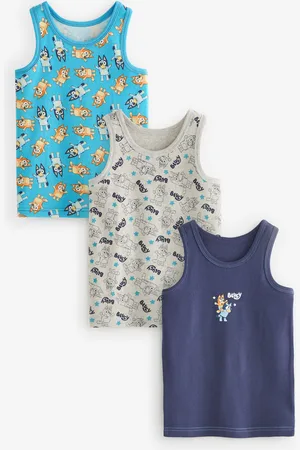 Bluey Boys License 100% Cotton Vests 3 Pack (1.5-12yrs)
