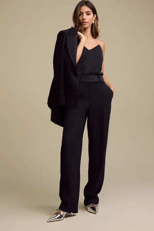 Next Womens Textured Straight Tux Trousers
