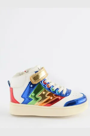 Little Bird Boys Multi Metallic Rainbow Hi-Top Trainers