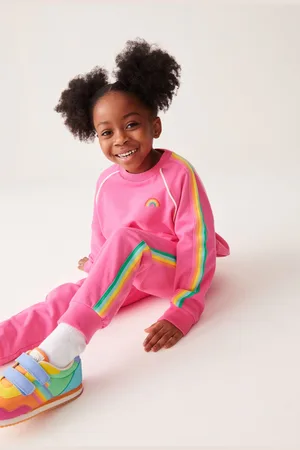 Little Bird Girls Rainbow 100% Cotton Sweatshirt and Joggers Set