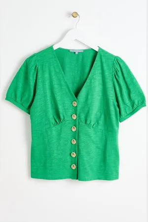 Oliver Bonas Womens Button Through Jersey Top