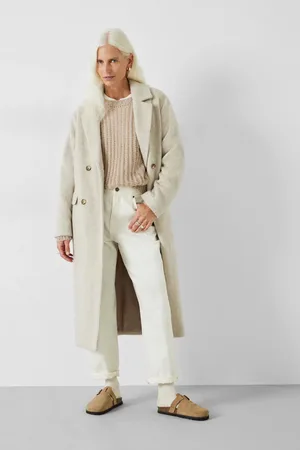 Hush Puppies Cream Scout Double Breasted 100% Cotton Coat AU 12