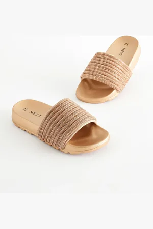 Next Girls Rose Gold Glitter Sliders