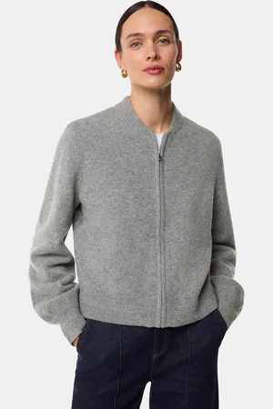 Whistles Womens Zip Front Bomber Knit Jumper