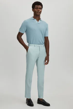 Oscar Jacobson Mens Slim Fit Wool Trousers