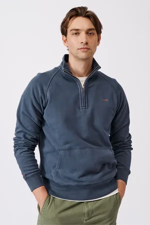 Aubin Mens Cotton Provost Quarter Zip Sweat Top