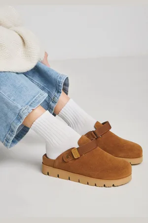 Simply Be Suede Chunky Mules In Wide Fit AU 9 (EU 40)