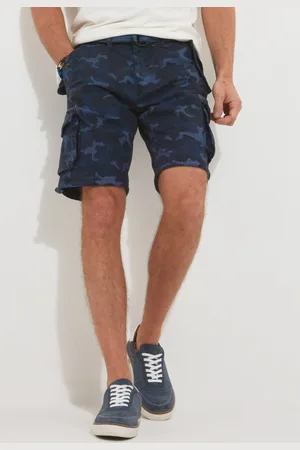 Joe Browns Mens Multi Pocket Knee Length Belted Relaxed Fit Camo Cargo Shorts