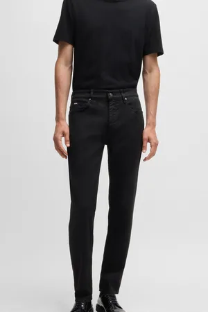 HUGO BOSS Mens Maine Regular-Fit Jeans in Cashmere-Touch Italian Denim