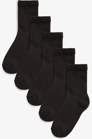 Next Boys 5 Pack Cotton Rich Cushioned Footbed Ribbed Socks