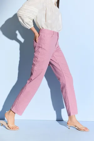 Next Womens Stripe 100% Cotton Straight Leg Jeans