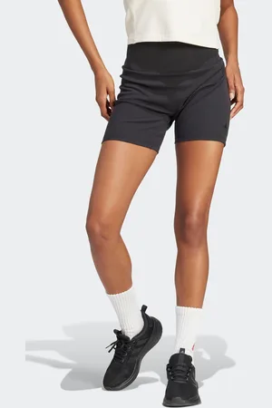 adidas Womens Lounge Rib High-Waisted Bike Shorts