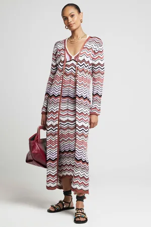 River Island Womens Chevron Striped Longline 100% Cotton Cardigan