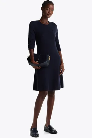 Tommy Hilfiger Womens Pure Wool Mini Jumper Dress