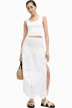 AllSaints Womens AllSaints Alex Embroidered 100% Cotton Skirt