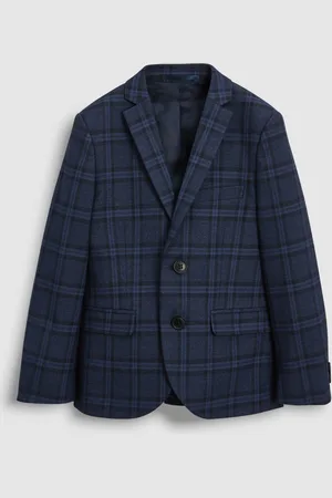 Next Boys Navy Tailored Fit Navy Check Suit Jacket (12mths-16yrs)