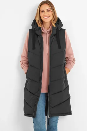 Tog 24 Black Ranskill Long Padded Hooded Gilet AU 24