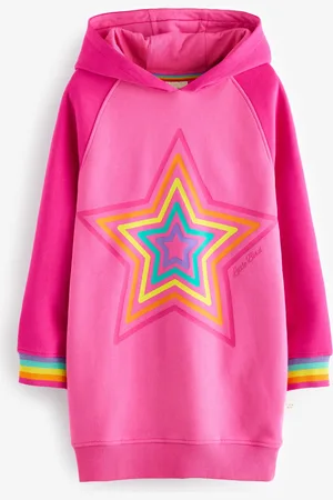 Little Bird Girls Star Hooded 100% Cotton Sweat Dress