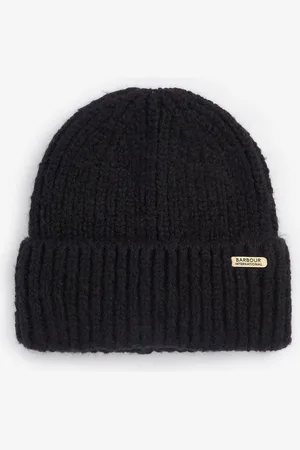 Barbour Aria Knited Black Beanie Hat One