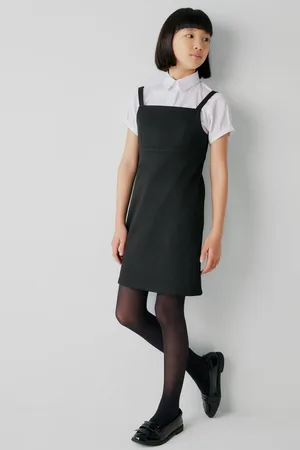 Clarks Girls School Senior Girls Woven Pinafore Dress