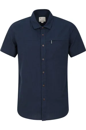 Mountain Warehouse Mens Coconut Slub Texture Short Sleeve 100% Cotton Shirt L