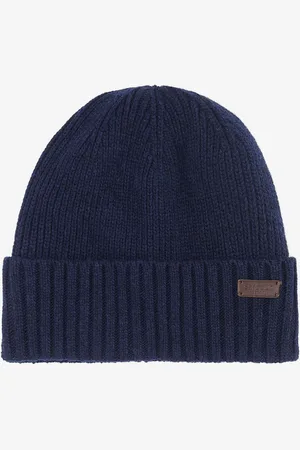 Barbour Mens Navy Carlton Knitted Fleece Lined Beanie Hat
