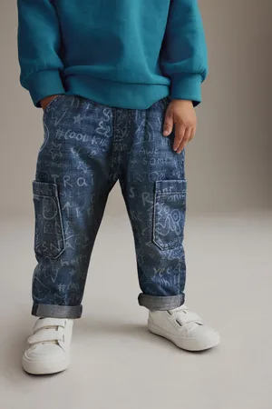Next Boys Mid Graffiti 100% Cotton Laser Print Jeans (3mths-7yrs)