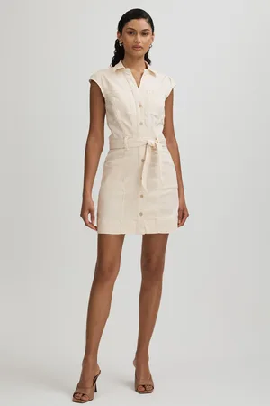 Paige Belted Denim Mini Dress AU 14