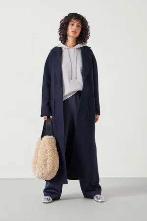 Hush Puppies Womens Kaitlin Relaxed Wool Blend Herringbone Coat