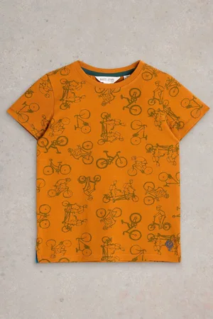 White Stuff Boys 100% Cotton Bike Print T-Shirt