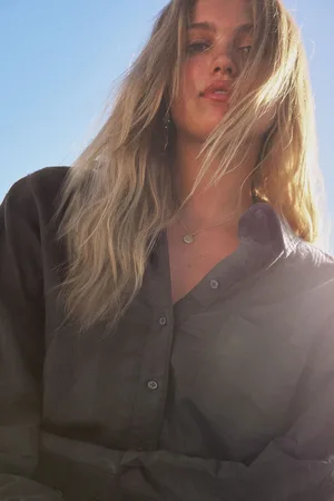 Next Womens Linen Blend Long Sleeve Shirt