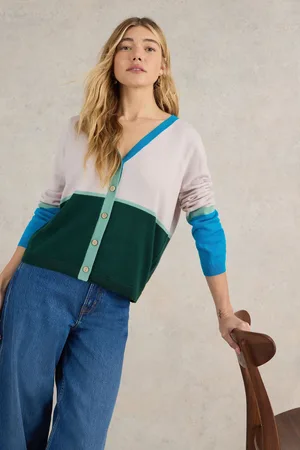 White Stuff Womens Colour Block Merino Cardigan