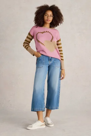 White Stuff Womens Olive Heart Jumper