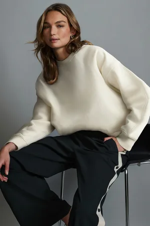 Next Womens Ecru Heavyweight Soft Touch Crew Neck Sweatshirt