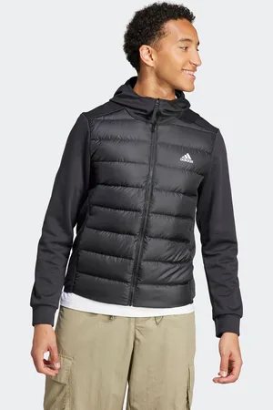 adidas Mens Essentials Hybrid Down Hooded Jacket