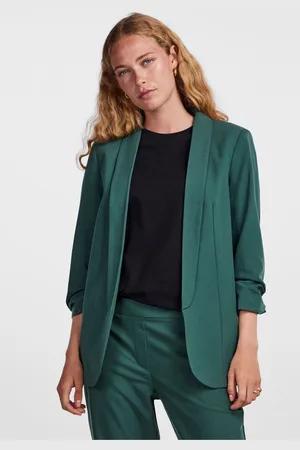 Pieces® Womens Ruched Sleeve Blazer
