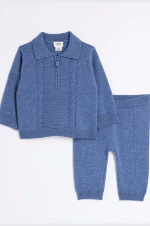 River Island Boys 100% Cotton Sweat Top and Joggers Set