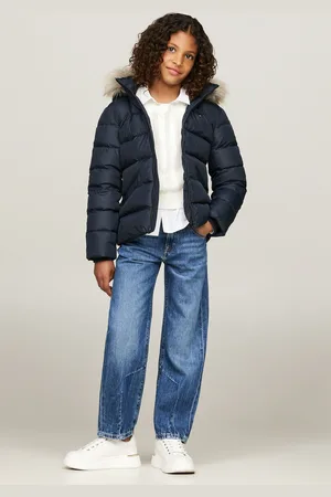 Tommy Hilfiger Girls Girls Essential Down Faux Fur Hood Jacket