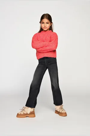 ONLY Girls Wide Leg Denim Jeans With Stretch