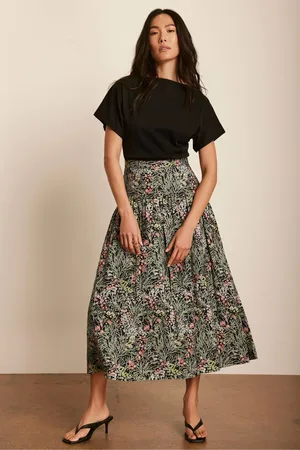 mint&berry Floral Print Midi Skirt AU 12