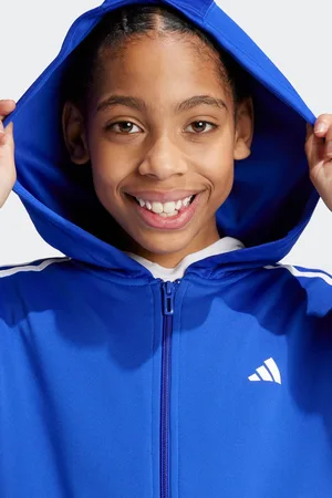 adidas Boys Cornflower Train Essentials AEROREADY 3-Stripes Regular-Fit Full-Zip Jacket